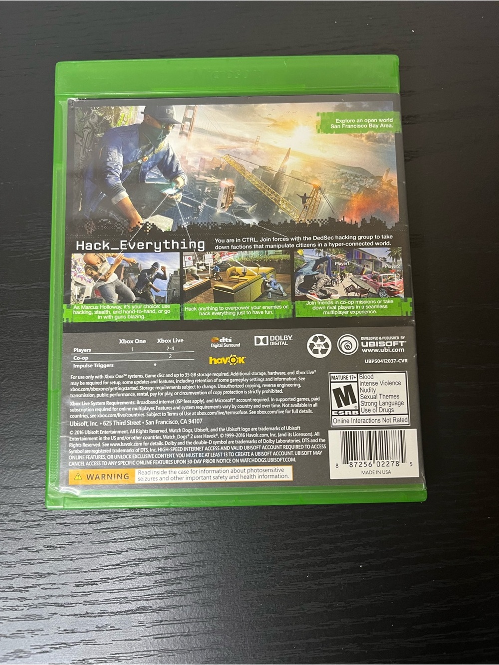 Watch Dogs 2 (Xbox One) - Green Case - Picture 2 of 4